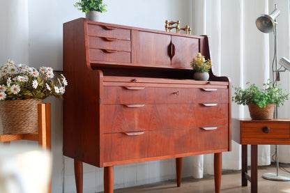 丹麥 柚木 復古 寫字櫃 OLDANMARK