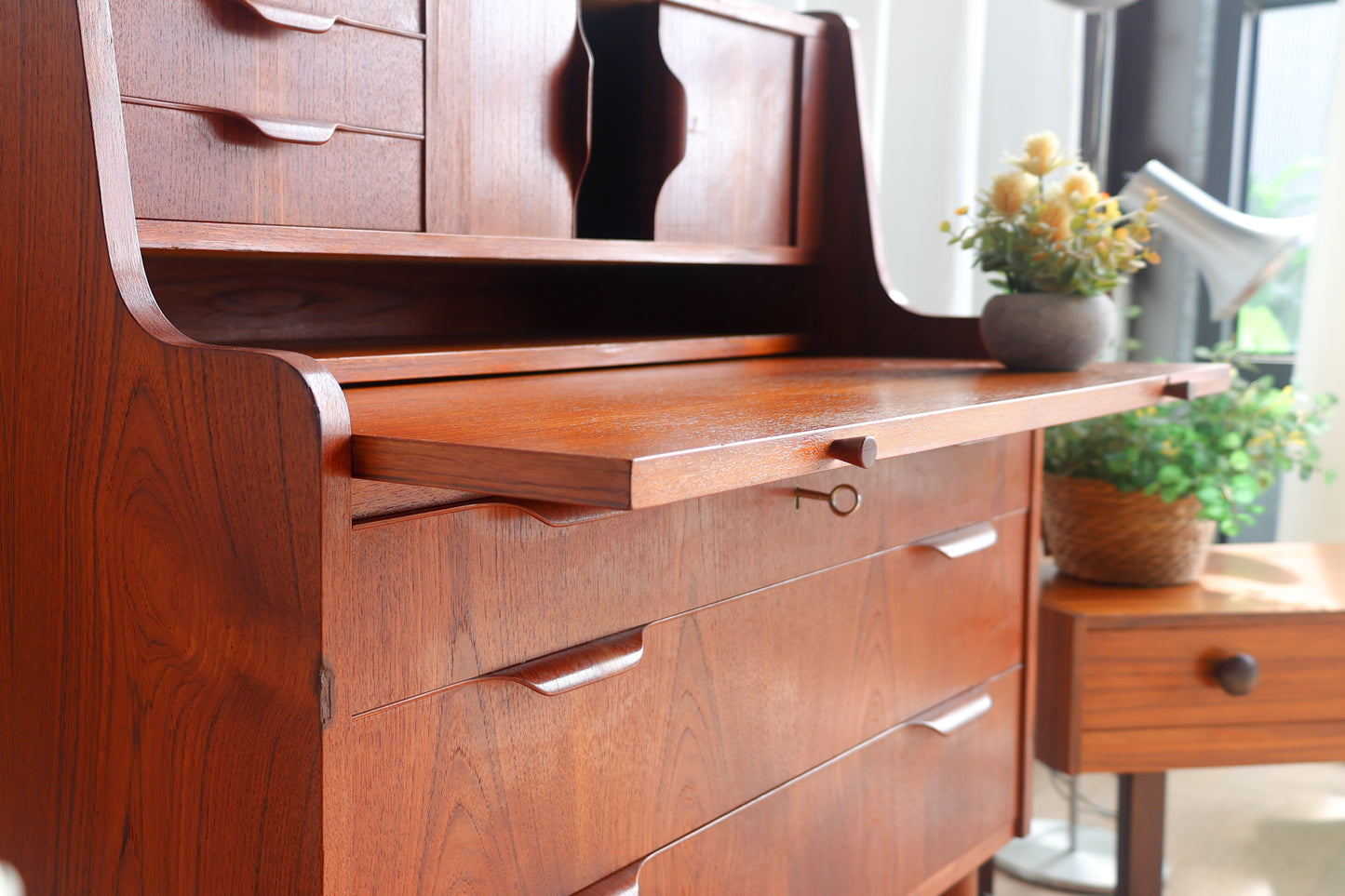 丹麥 柚木 復古 寫字櫃 OLDANMARK