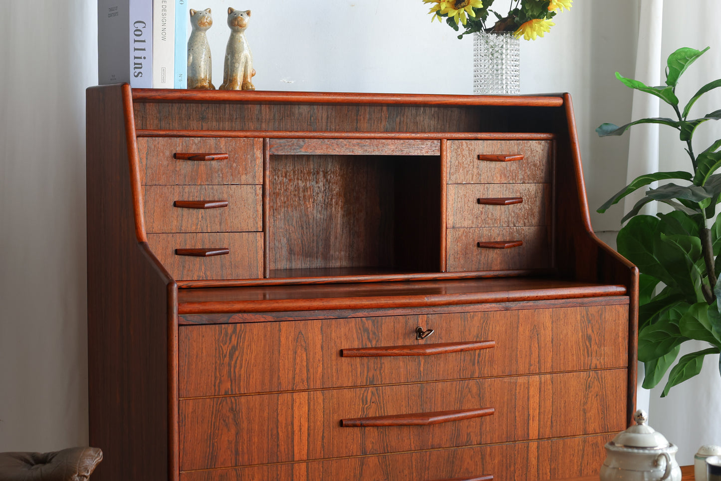 丹麥 玫瑰木 六抽 復古寫字櫃 OLDANMARK