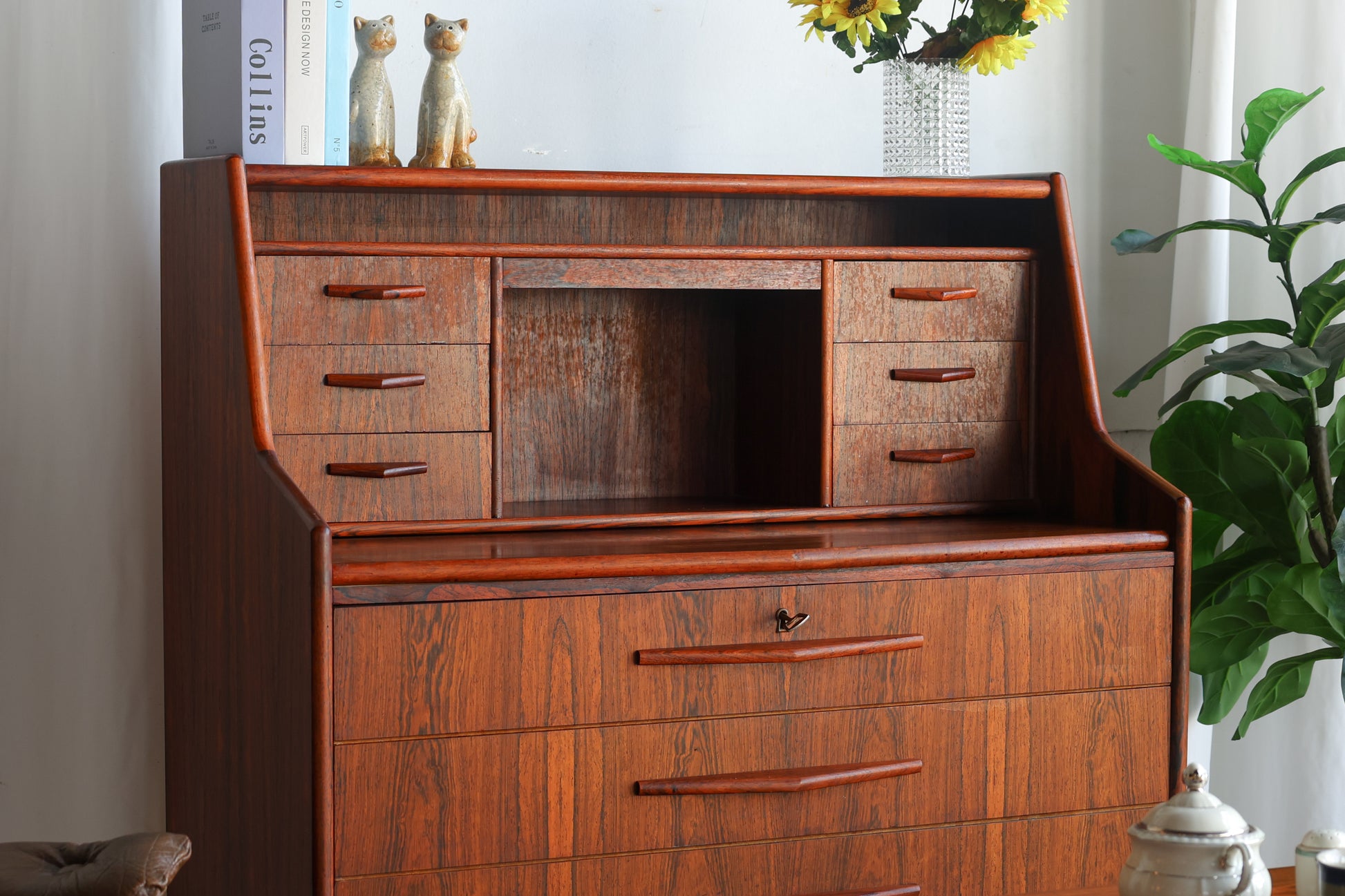 丹麥 玫瑰木 六抽 復古寫字櫃 OLDANMARK