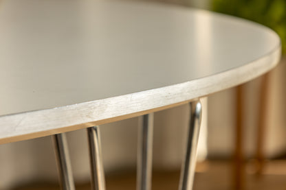Piet Hein & Bruno Mathsson｜Fritz Hansen 超橢圓餐桌 #中白 OLDANMARK