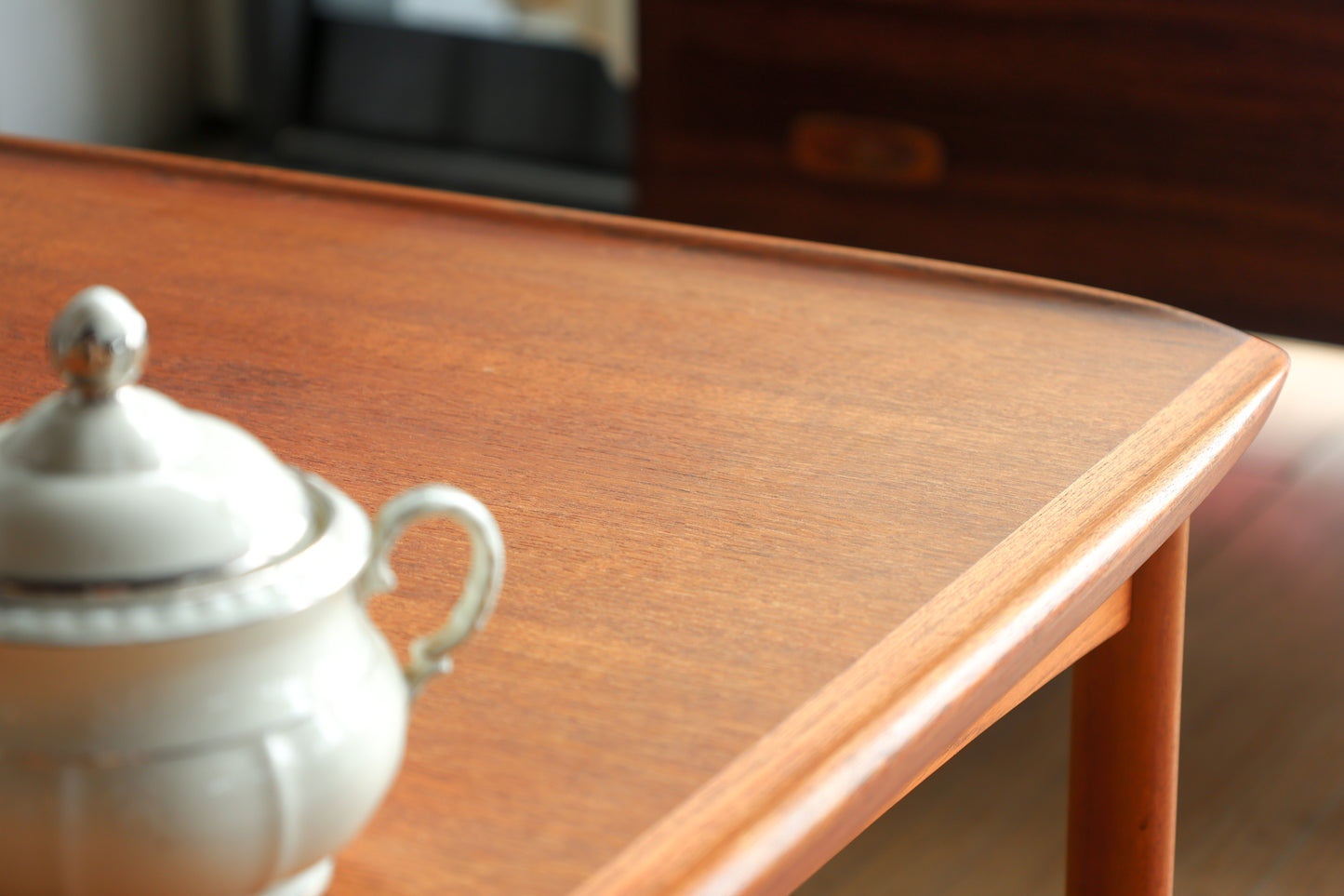 丹麥 柚木 邊框 方型 邊桌 咖啡桌 OLDANMARK