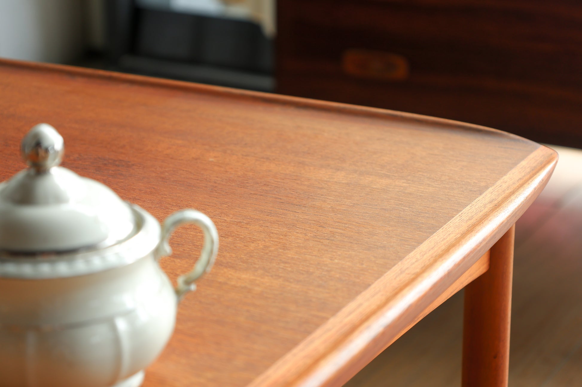 丹麥 柚木 邊框 方型 邊桌 咖啡桌 OLDANMARK