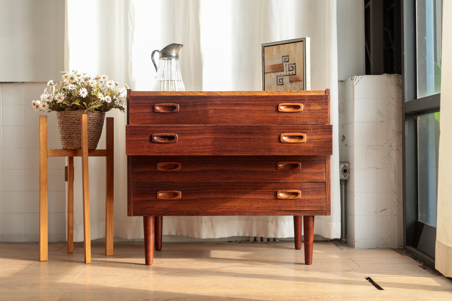 丹麥 玫瑰木 四抽 邊櫃 OLDANMARK