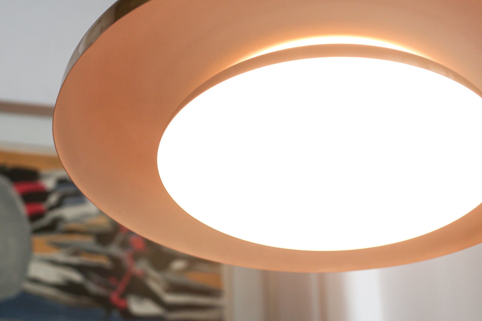 丹麥 復古 霧金 喇叭頸 飛碟吊燈 OLDANMARK