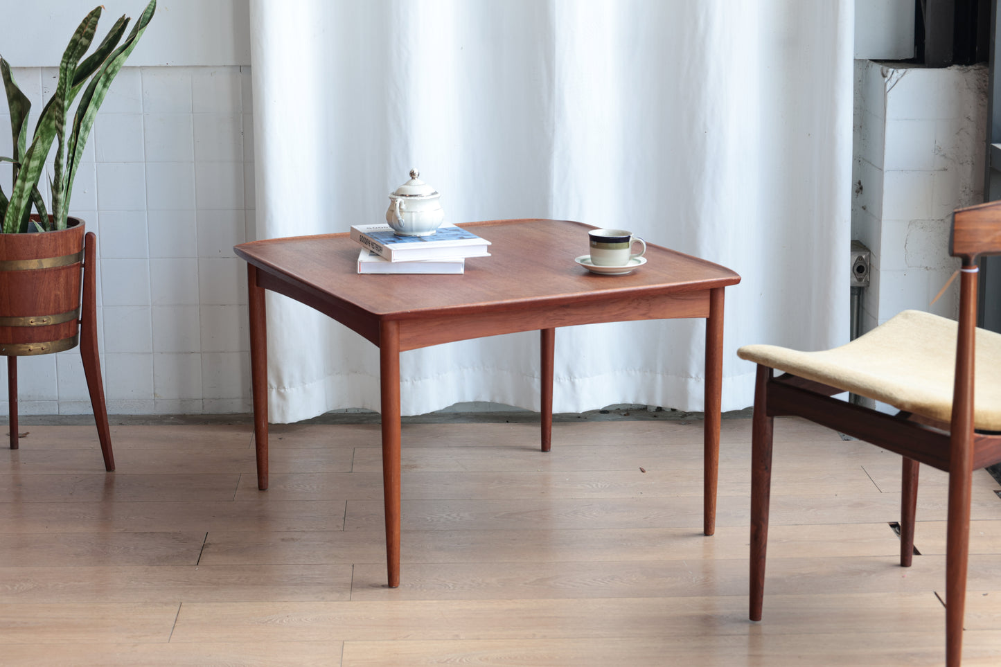 丹麥 柚木 邊框 方型 邊桌 咖啡桌 OLDANMARK