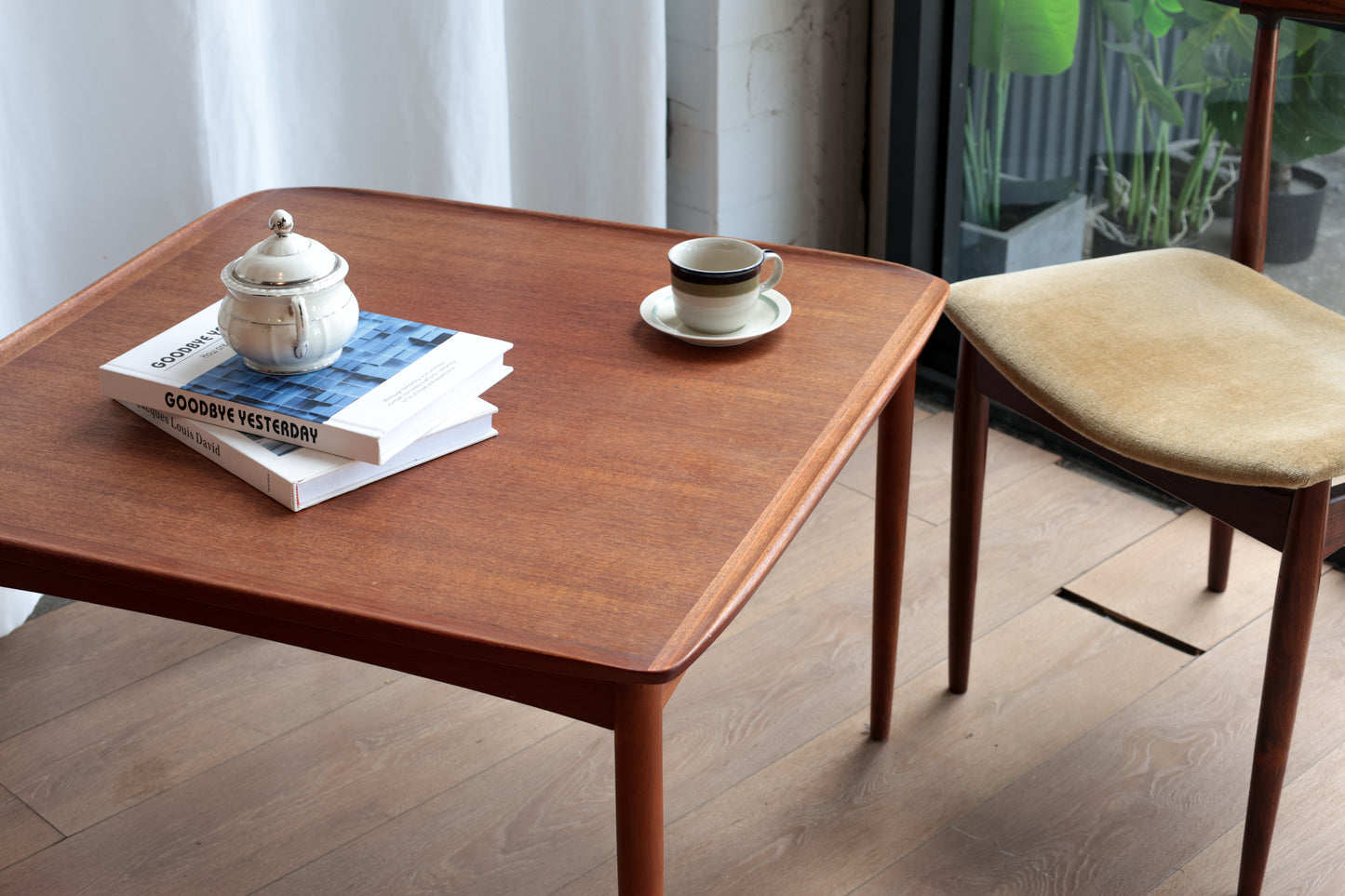 丹麥 柚木 邊框 方型 邊桌 咖啡桌 OLDANMARK