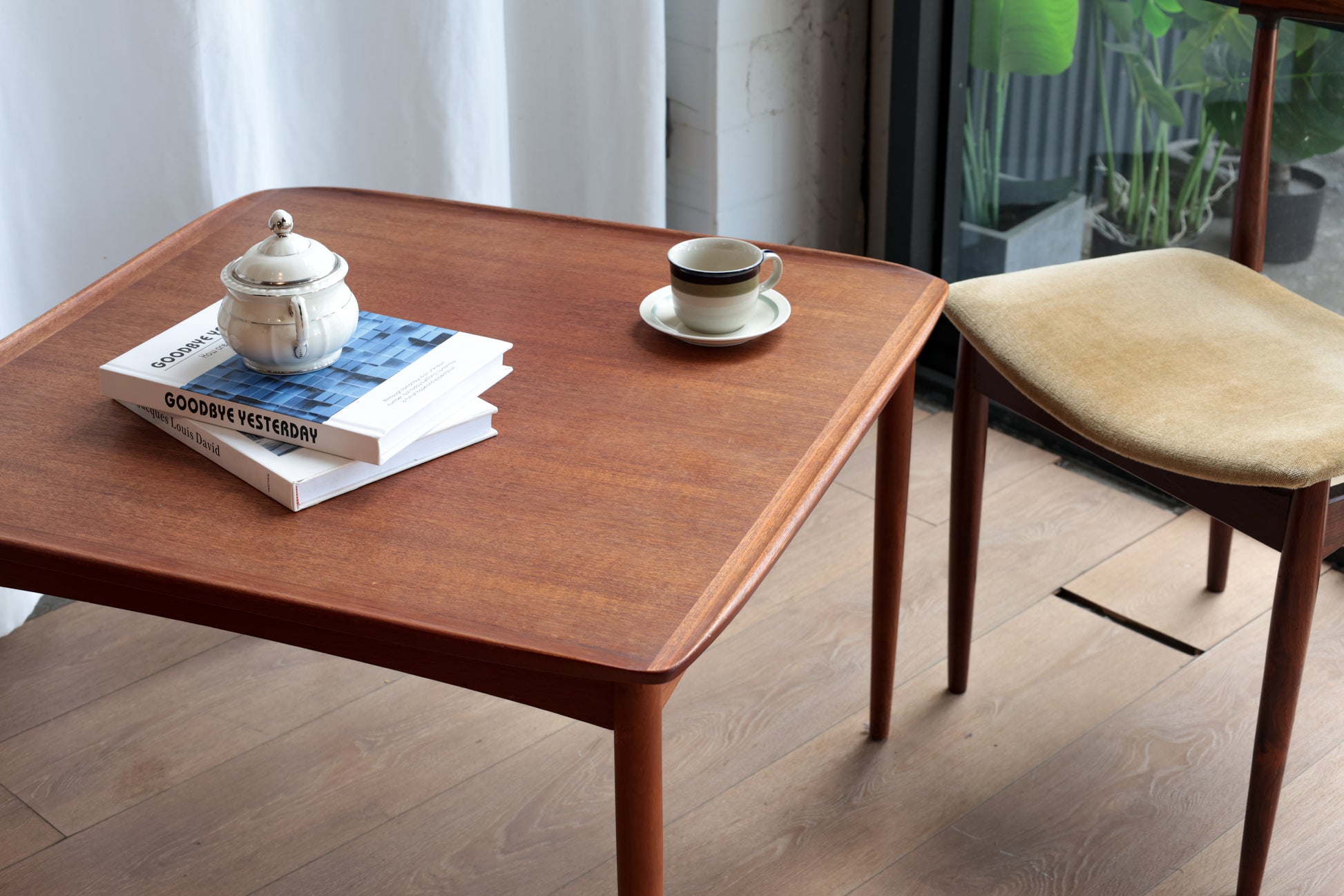 丹麥 柚木 邊框 方型 邊桌 咖啡桌 OLDANMARK