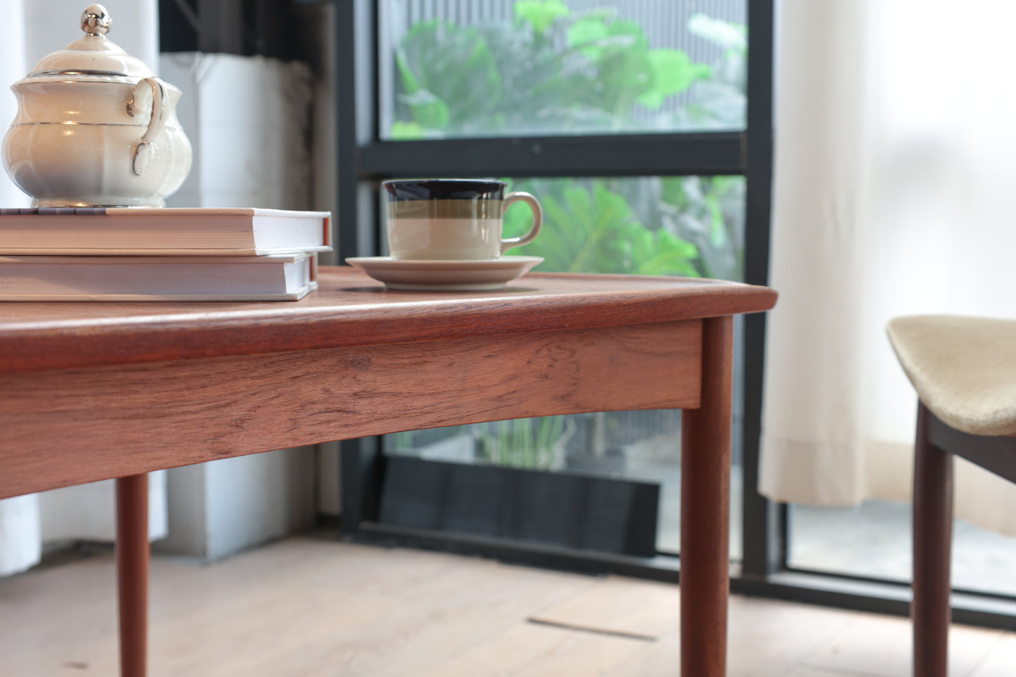 丹麥 柚木 邊框 方型 邊桌 咖啡桌 OLDANMARK