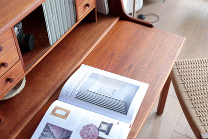 丹麥 柚木 長虹玻璃 復古 寫字櫃 OLDANMARK