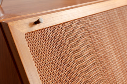 丹麥 柚木 藤編 復古 斜面 五斗櫃 OLDANMARK