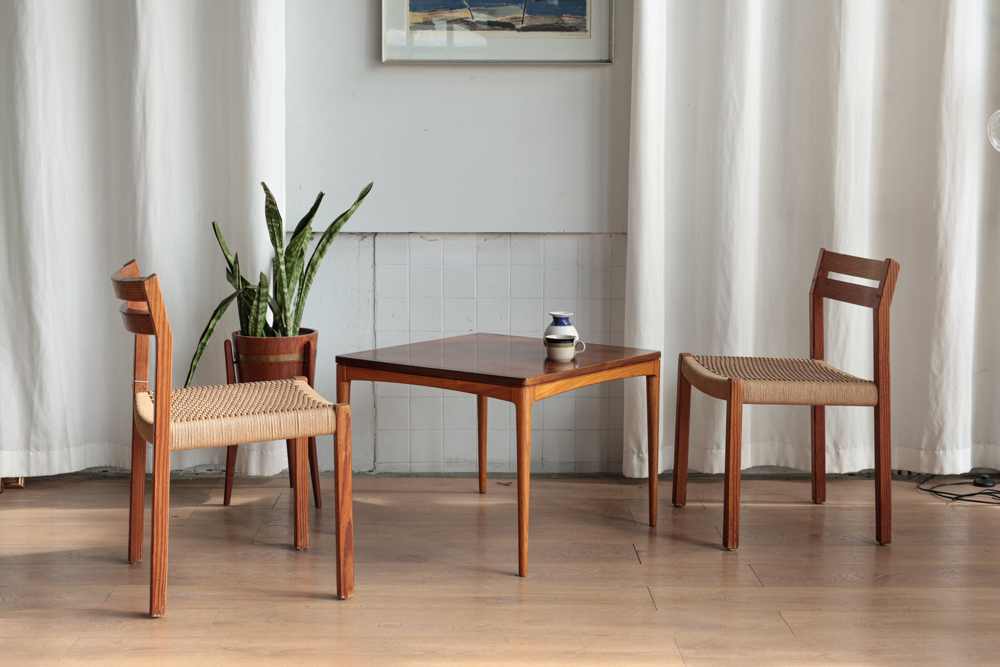 丹麥 玫瑰木 方型邊桌 咖啡桌 OLDANMARK