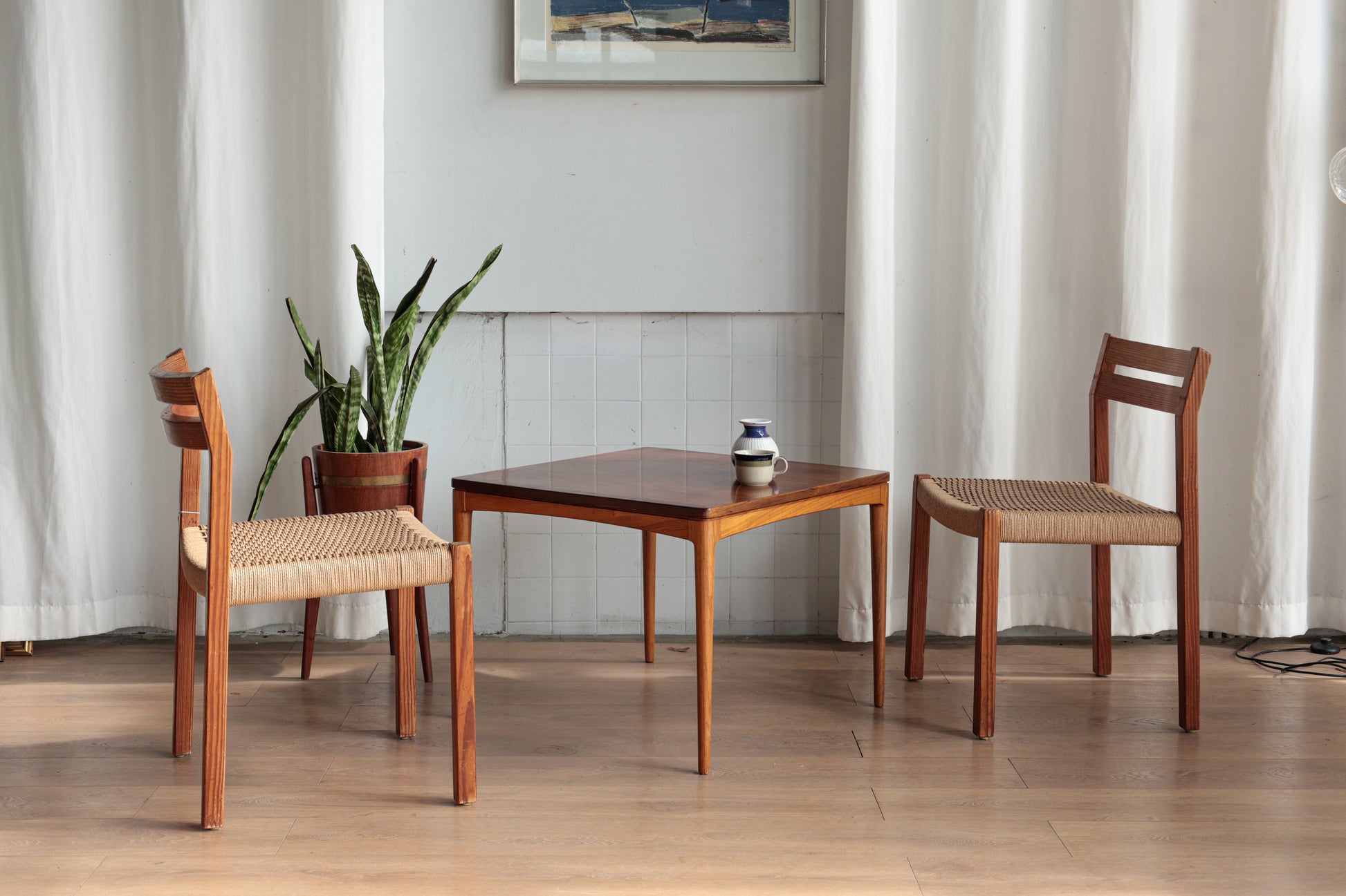 丹麥 玫瑰木 方型邊桌 咖啡桌 OLDANMARK