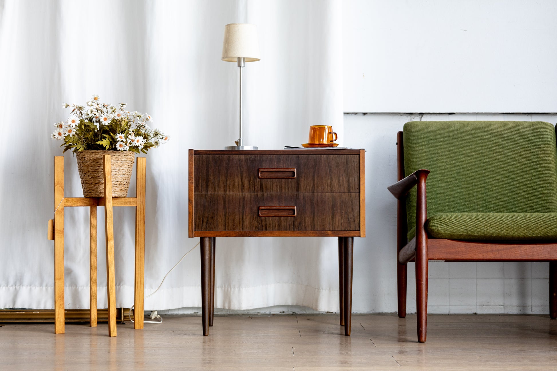 丹麥 現代風 玫瑰木 兩抽 邊櫃 OLDANMARK