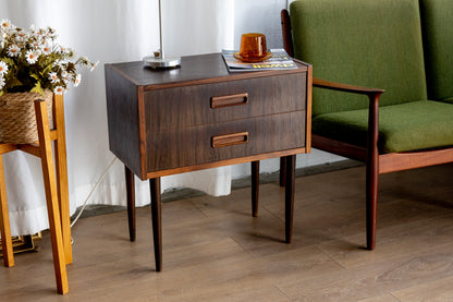 丹麥 現代風 玫瑰木 兩抽 邊櫃 OLDANMARK