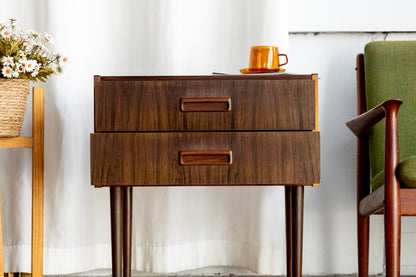丹麥 現代風 玫瑰木 兩抽 邊櫃 OLDANMARK