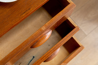 丹麥 柚木 A字腳 三抽 單門 邊櫃 OLDANMARK