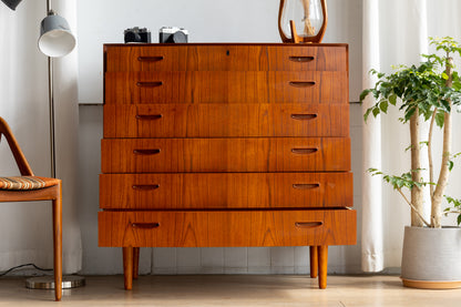 丹麥 現代風 柚木 六抽 高櫃 OLDANMARK