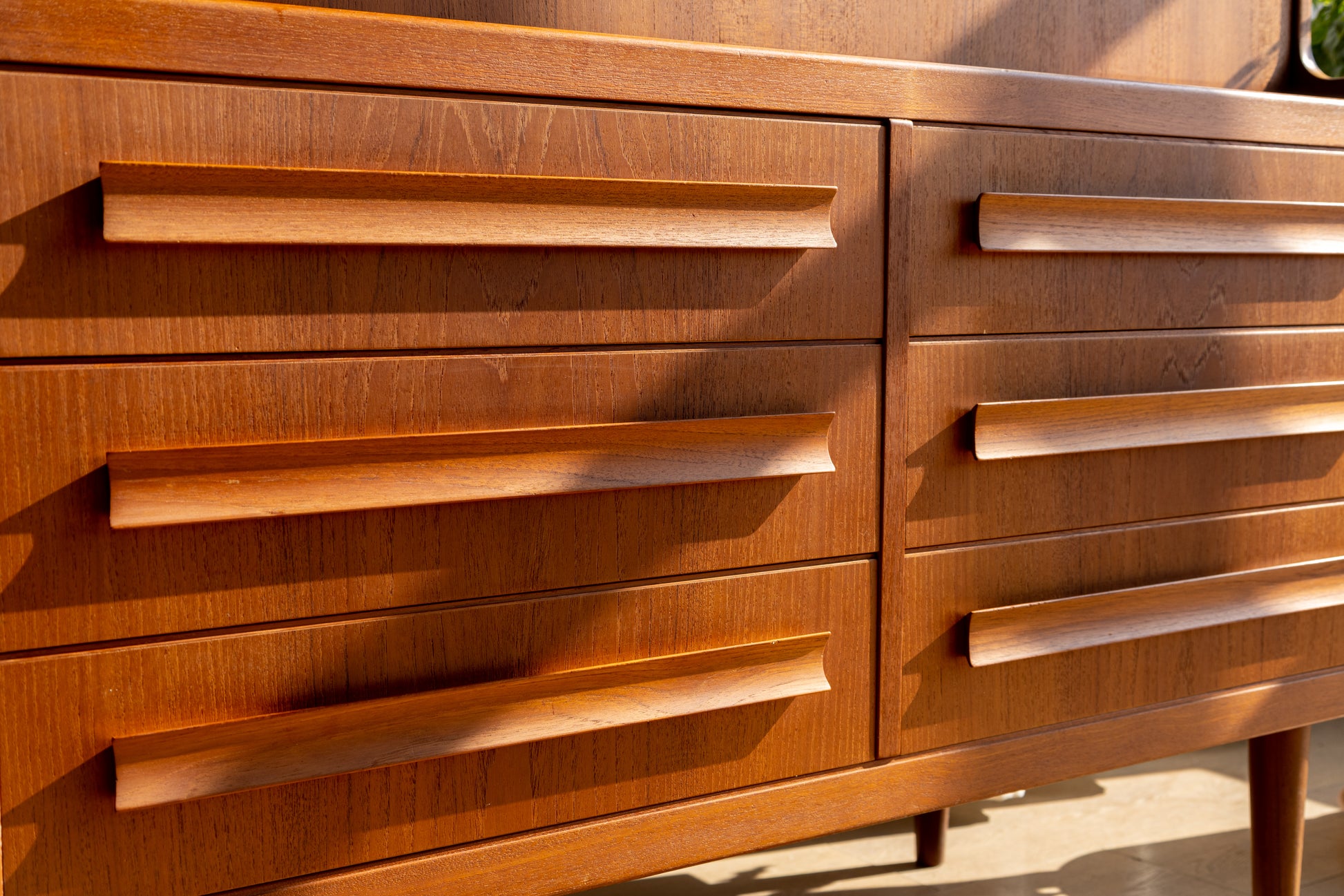 丹麥 現代風 柚木 六抽 下翻式 寫字櫃 OLDANMARK