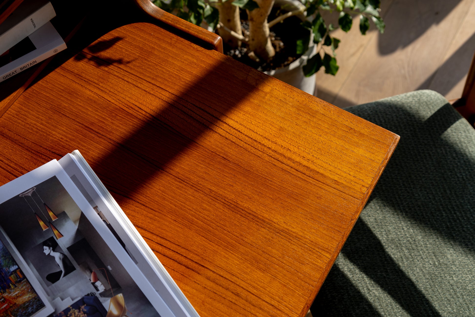 丹麥 現代風 柚木 六抽 下翻式 寫字櫃 OLDANMARK