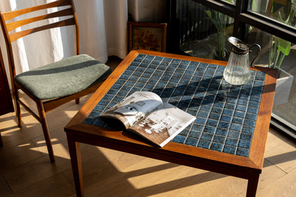 丹麥 柚木 藍色 馬賽克磁磚 邊桌 OLDANMARK