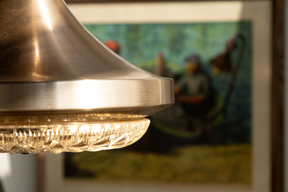 丹麥 復古 黃銅 壓花玻璃吊燈 OLDANMARK