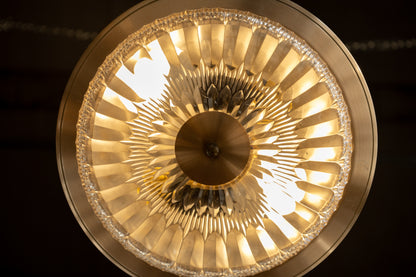 丹麥 復古 黃銅 壓花玻璃吊燈 OLDANMARK