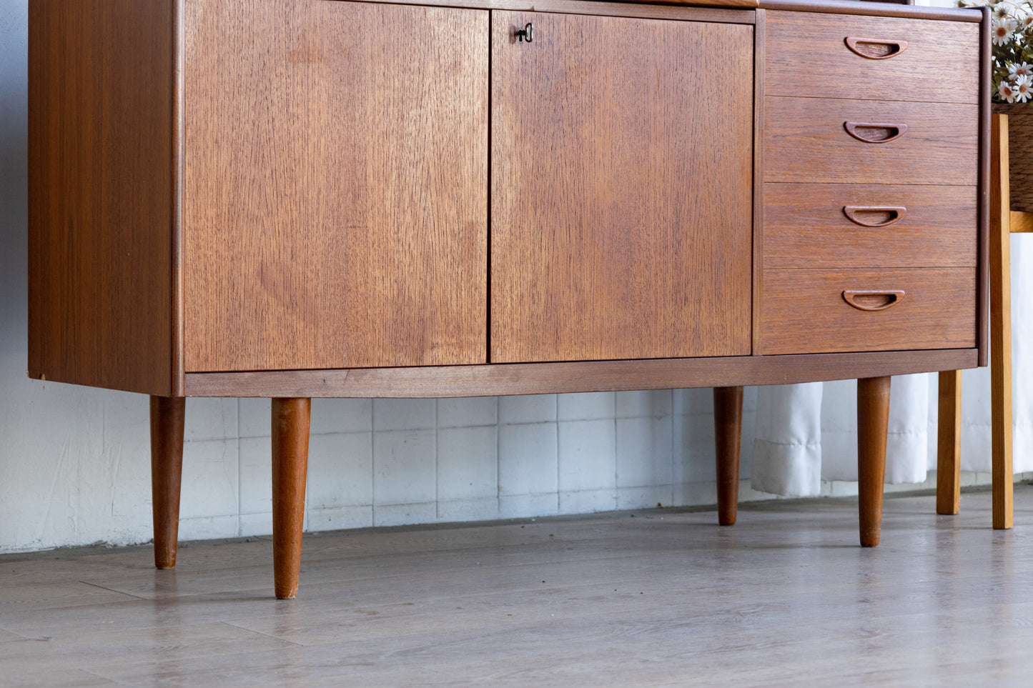 丹麥 柚木單門 四抽 書櫃 OLDANMARK