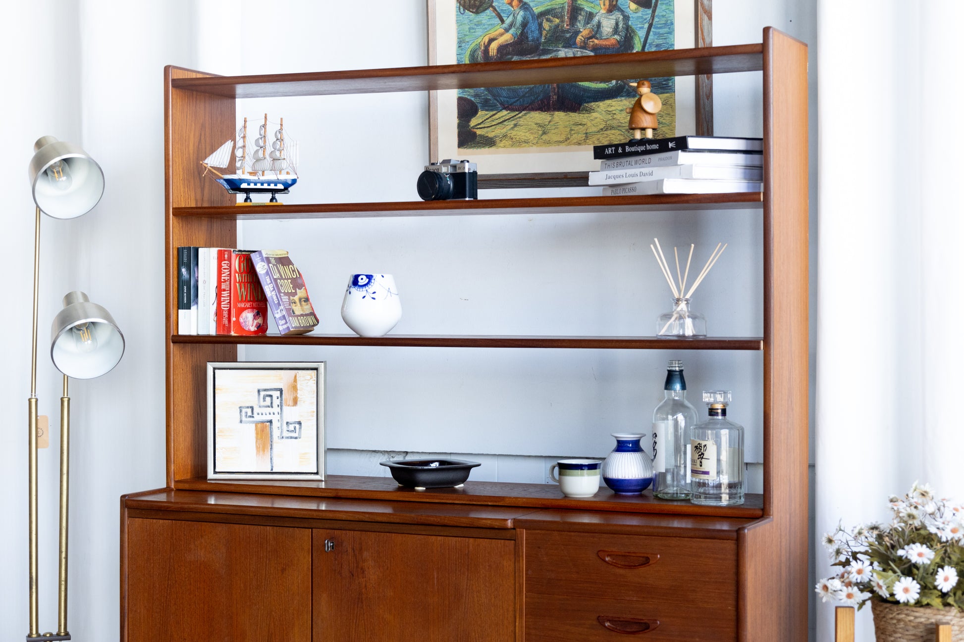 丹麥 柚木單門 四抽 書櫃 OLDANMARK