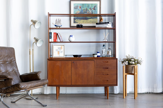 丹麥 柚木單門 四抽 書櫃 OLDANMARK