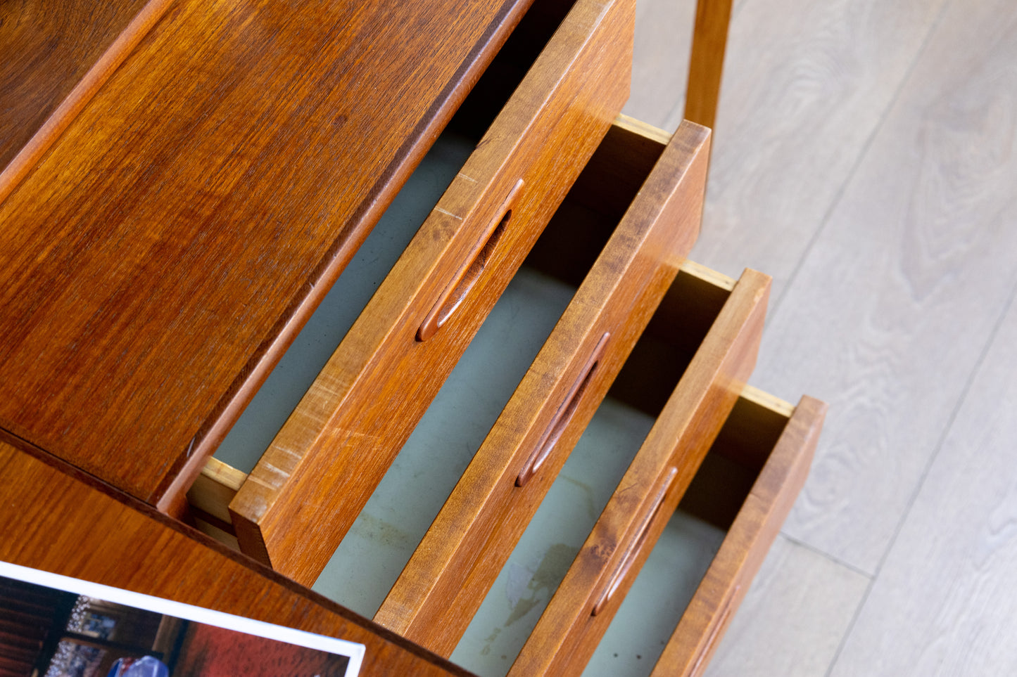 丹麥 柚木單門 四抽 書櫃 OLDANMARK