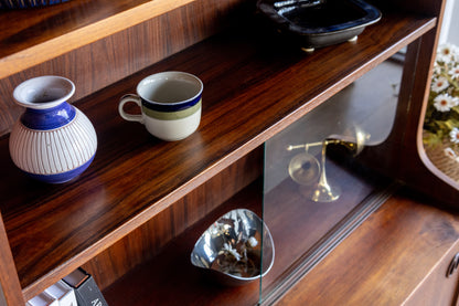 丹麥 玫瑰木 玻璃滑門 雙門 高櫃 OLDANMARK