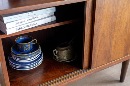 丹麥 玫瑰木 玻璃滑門 雙門 高櫃 OLDANMARK