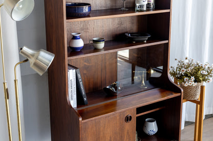 丹麥 玫瑰木 玻璃滑門 雙門 高櫃 OLDANMARK