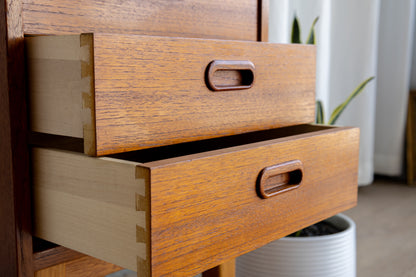 瑞典 中世紀 柚木 四抽 床頭櫃 OLDANMARK