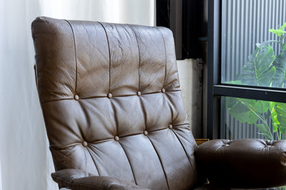 丹麥 現代風 鋼管 皮革 高背休閒椅 OLDANMARK