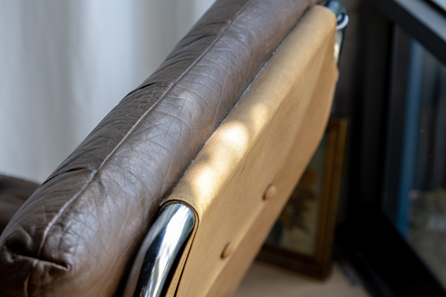 丹麥 現代風 鋼管 皮革 高背休閒椅 OLDANMARK