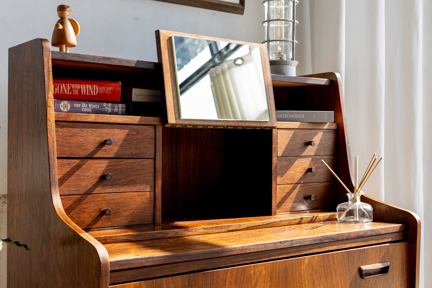 丹麥 玫瑰木 多功能 化妝 寫字櫃 OLDANMARK