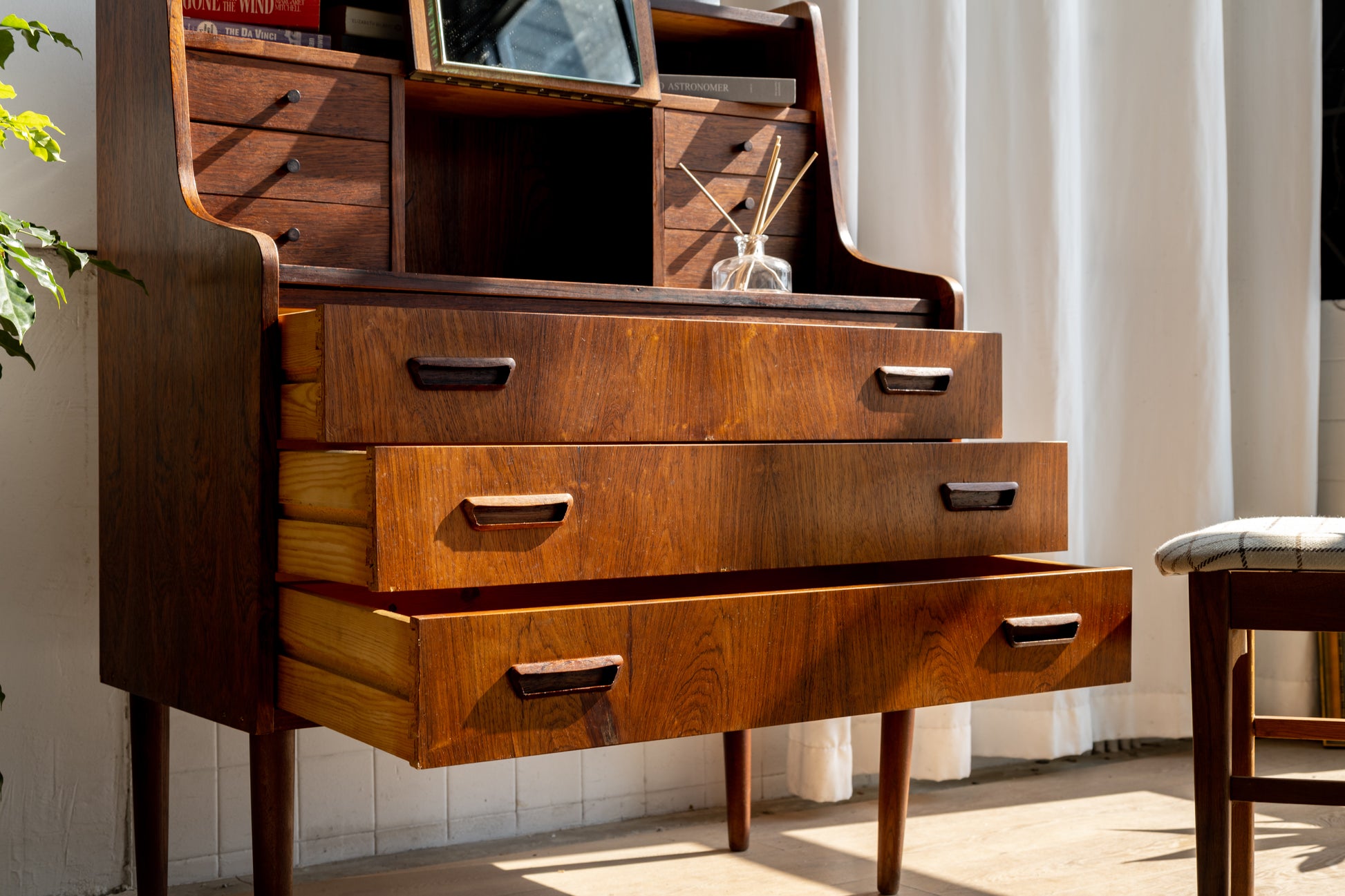 丹麥 玫瑰木 多功能 化妝 寫字櫃 OLDANMARK