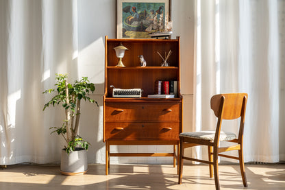 丹麥 現代風 柚木 雙層 寫字櫃 OLDANMARK