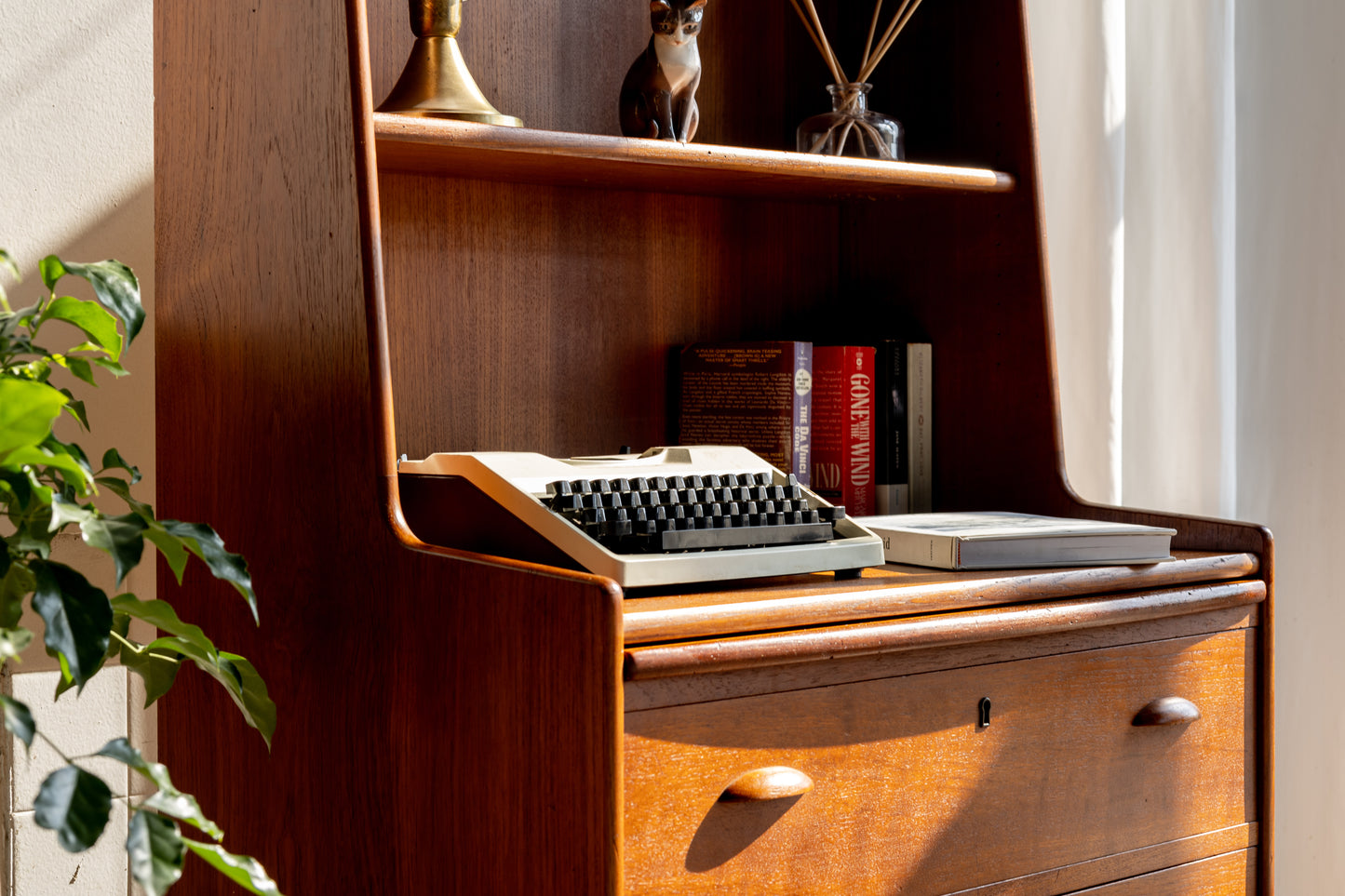 丹麥 現代風 柚木 雙層 寫字櫃 OLDANMARK