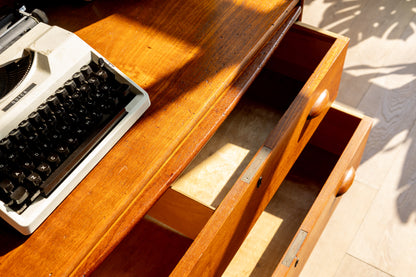 丹麥 現代風 柚木 雙層 寫字櫃 OLDANMARK