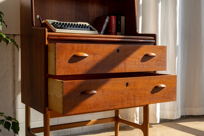 丹麥 現代風 柚木 雙層 寫字櫃 OLDANMARK