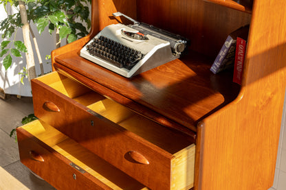 丹麥 現代風 柚木 雙層 寫字櫃 OLDANMARK