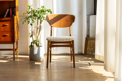 丹麥 中世紀 柚木 格紋 餐椅 OLDANMARK