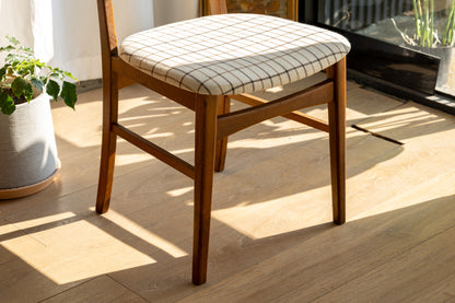 丹麥 中世紀 柚木 格紋 餐椅 OLDANMARK