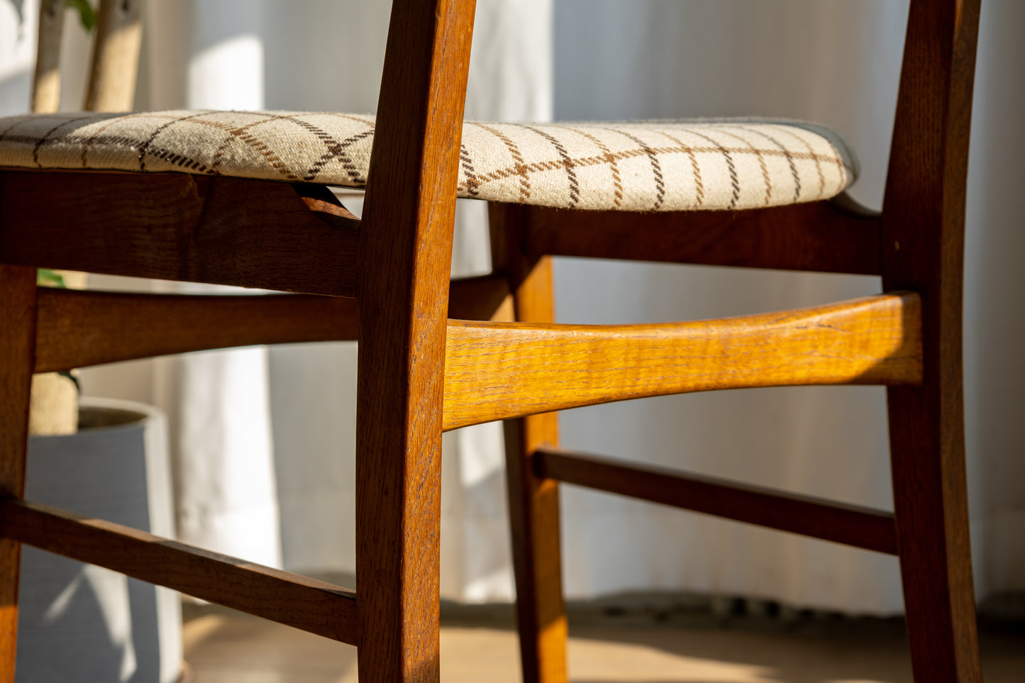 丹麥 中世紀 柚木 格紋 餐椅 OLDANMARK