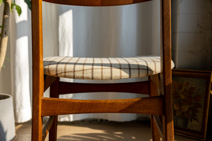 丹麥 中世紀 柚木 格紋 餐椅 OLDANMARK