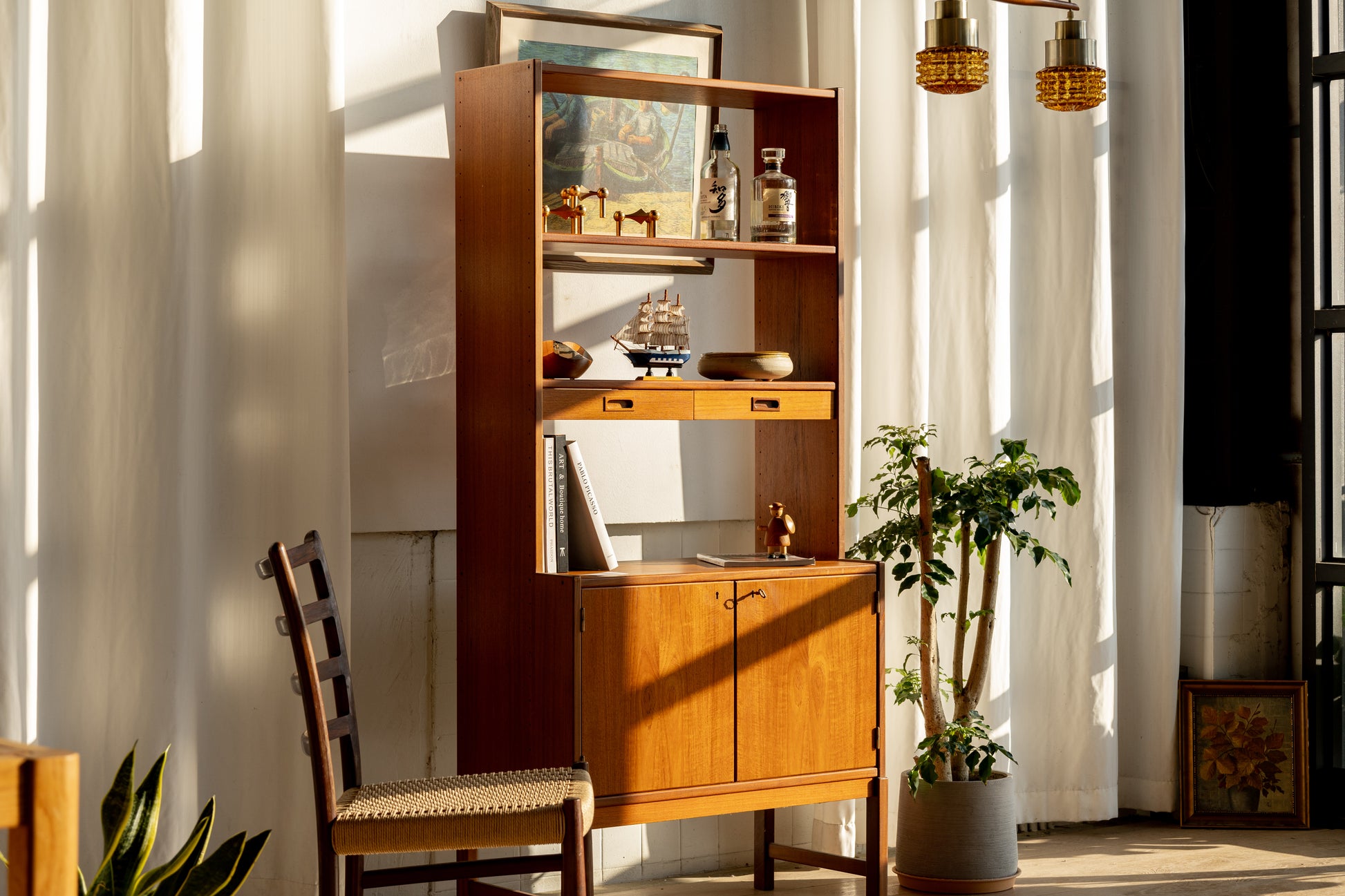 Skaraborgs Möbelindustri 瑞典 柚木 展示櫃 OLDANMARK