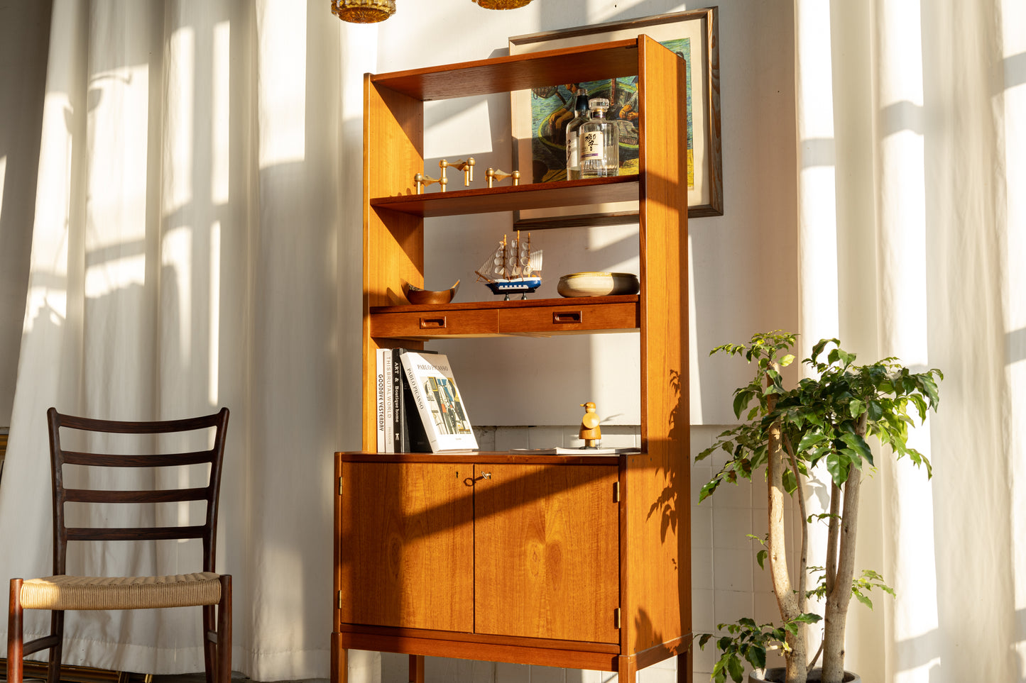 Skaraborgs Möbelindustri 瑞典 柚木 展示櫃 OLDANMARK